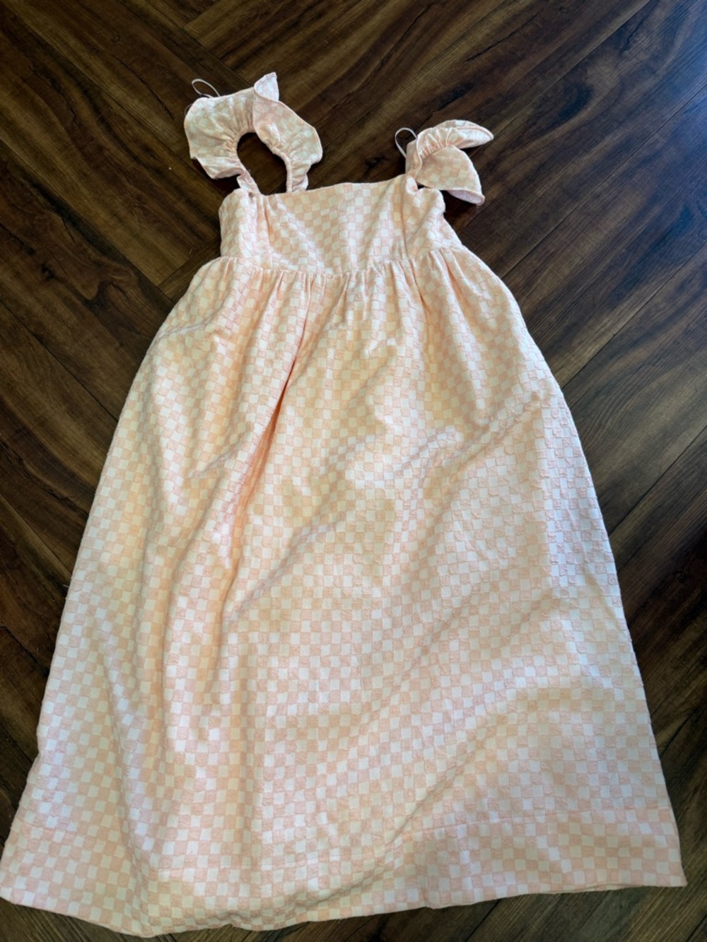 AUREUM Peach Check Sundress